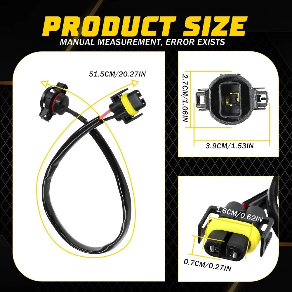 PSX24W 5202 H11 H8 Fog Lamp Conversion Harness Socket Adapter 2X