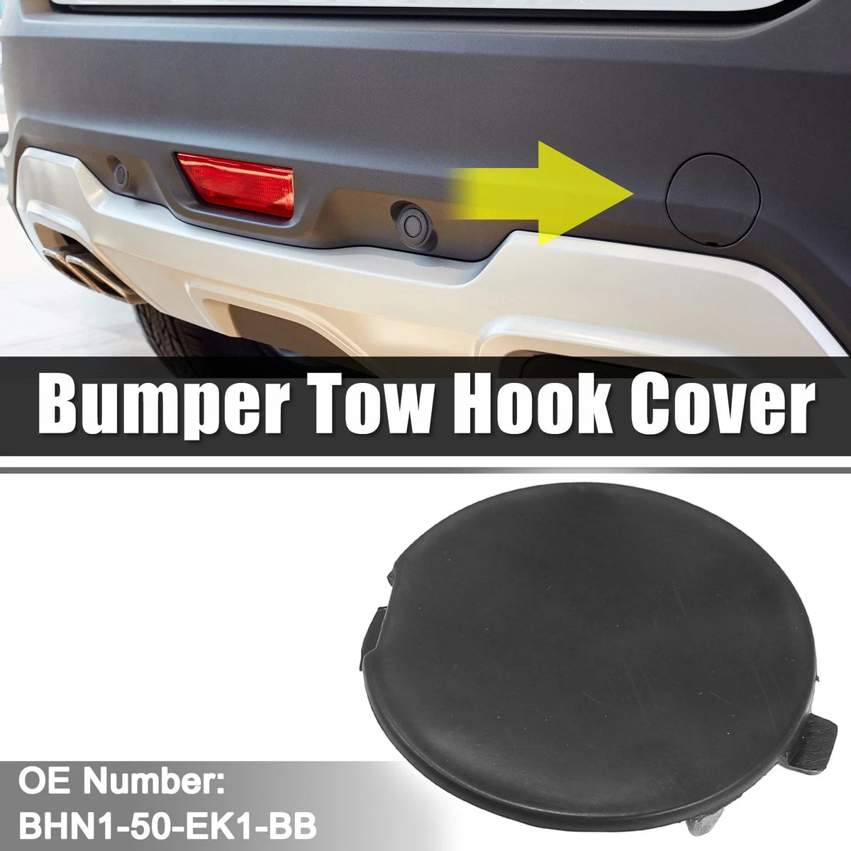 Rear Right Tow Hook Cover Cap for Mazda 3 (2014–2018) 1pc Black