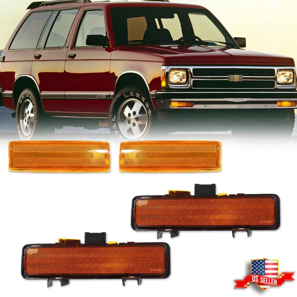 4X Amber Corner Signal Marker Lights for Chevy Blazer S10 (1982–1994)