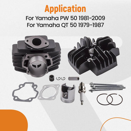Cylinder Head Kit with 60CC Piston & Gasket for Yamaha PW50 1981-2009