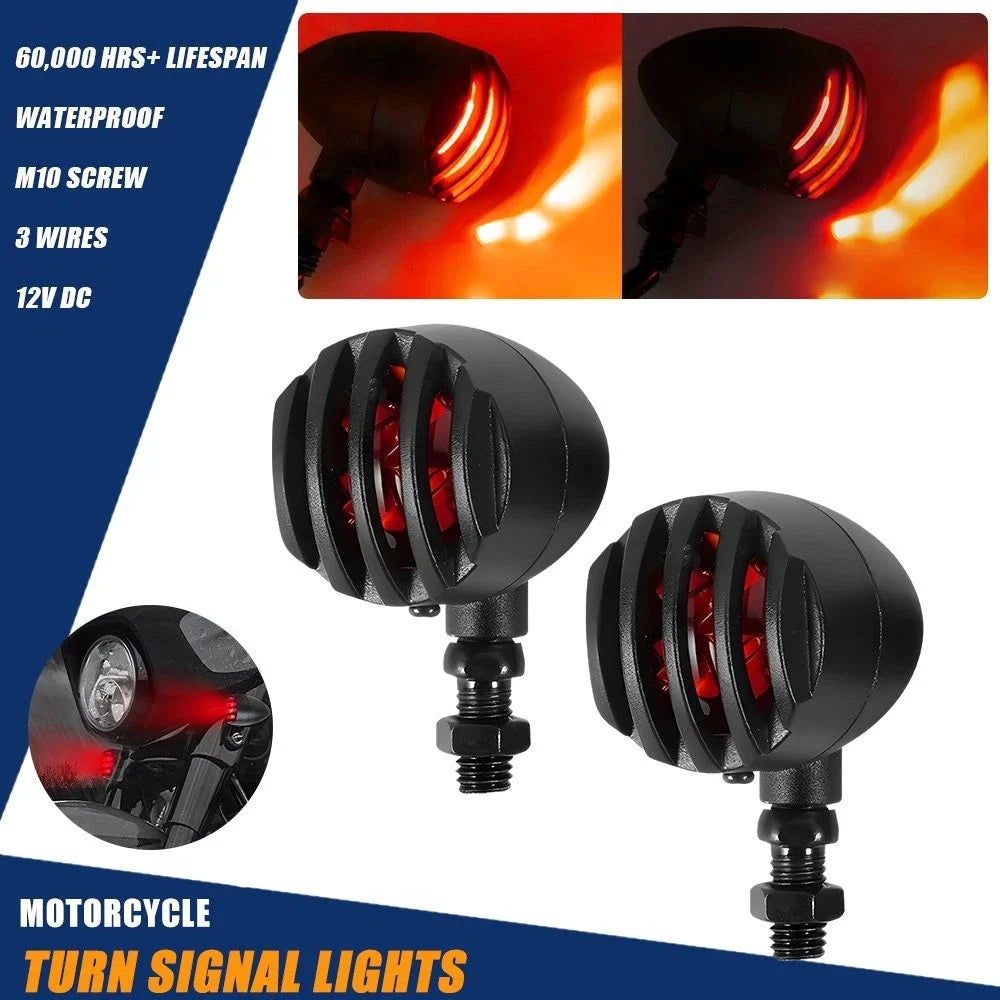 Black Bullet Turn Signal Lights for Harley Davidson Dyna Fatboy (2000–2017)