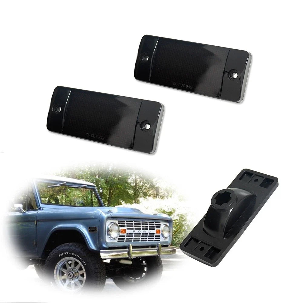 Side Marker Lights for Ford F-100 F-250 F-350 (1970–1972) Smoke Lens Set of 2