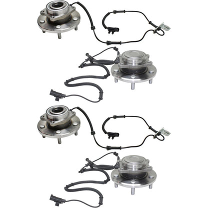 Wheel Hubs Set of 4 for Chrysler Town & Country (2008–2011) w/ Bearing & Sensor
