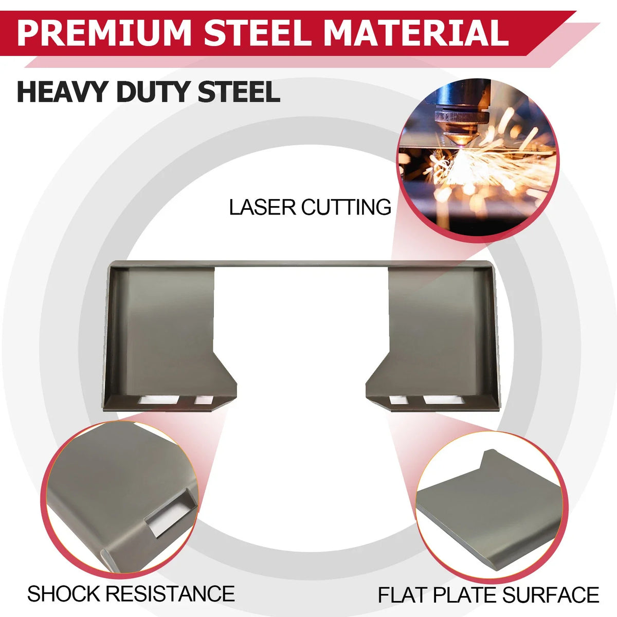 Quick Tach Attachment Cut-Out Mount Plate for Bobcat Skid Steer (HD)