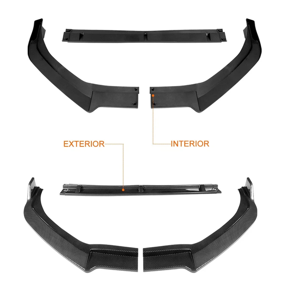 Front Bumper Lip MP-Style for 2018-2020 Toyota Sienna - Carbon Fiber Look