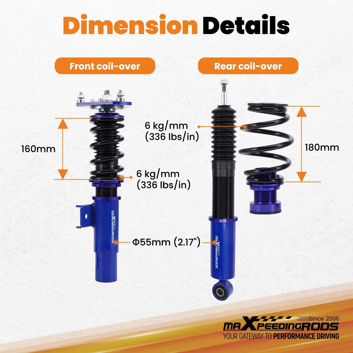 Coilovers Complete Kit for VW Jetta Golf GTI MK6 2006-2014