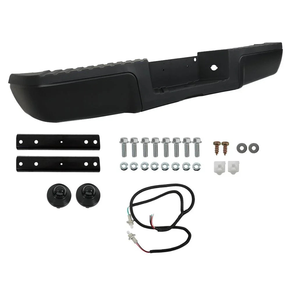 Rear Step Bumper Assembly for Ford F-250 F-350 Super Duty (2008–2016) Black Steel