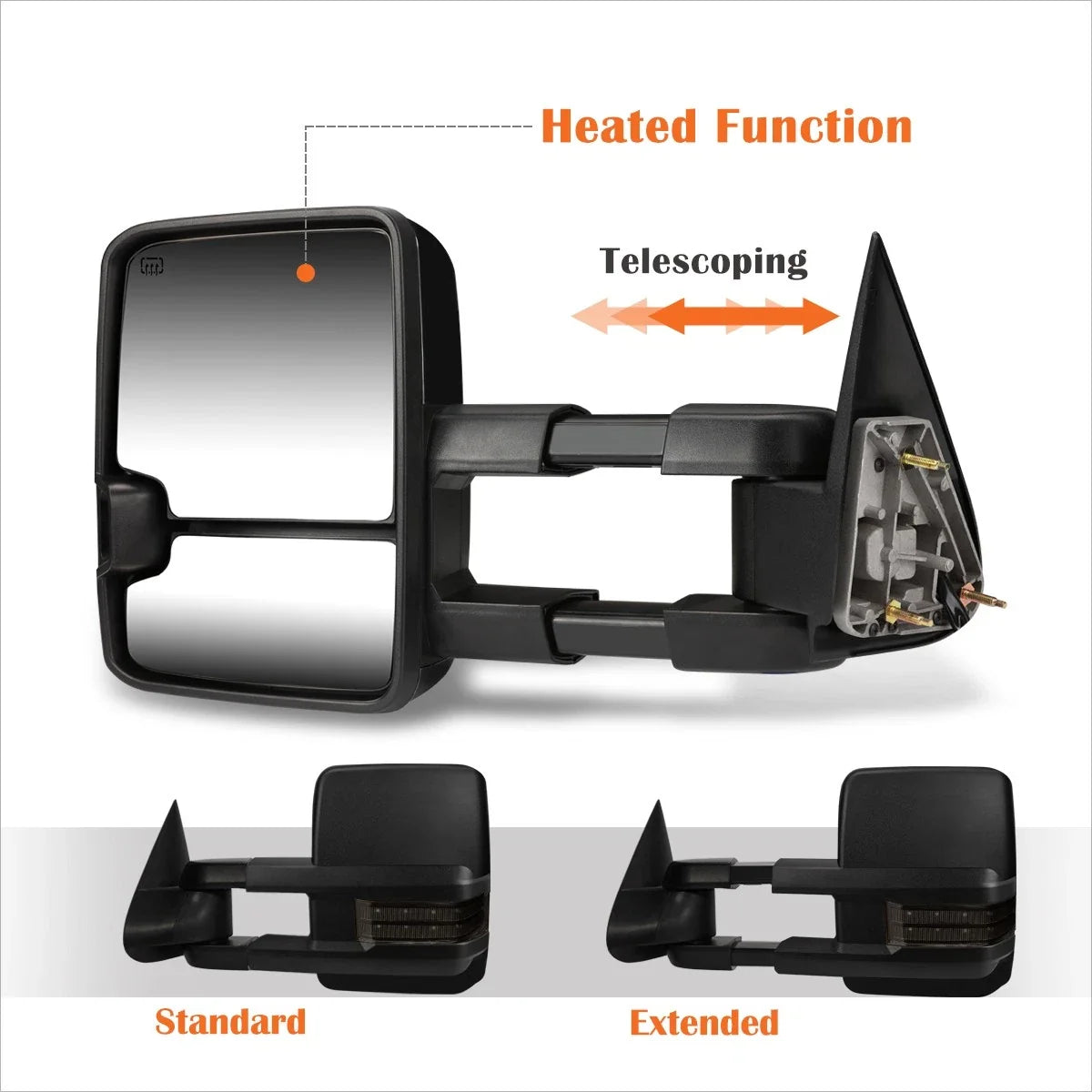 Heated Towing Mirror with Smoked LED Signal for Silverado/Sierra 2003-2007