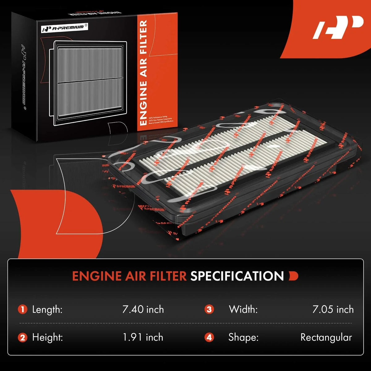 Engine Air Filter - 2 Pack for L4 Hybrid Honda Civic (2006-2011)