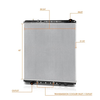 2X Aluminum Core 2-Row Cooling Radiator for Cascadia/Century Class/Columbia (2008–2012)