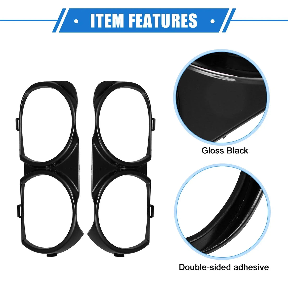 Headlight Trim Rings Front Left Right for 2015-2023 Dodge Challenger