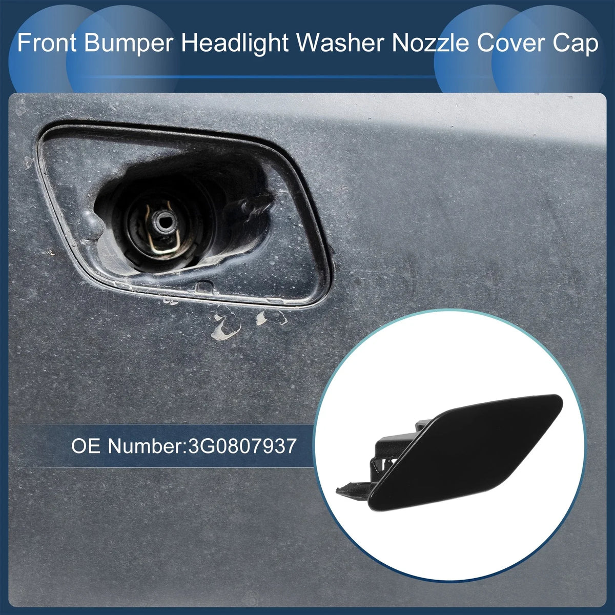 Front Left Washer Nozzle Cover Cap for Volkswagen Passat B8 (2015–2022) Blue