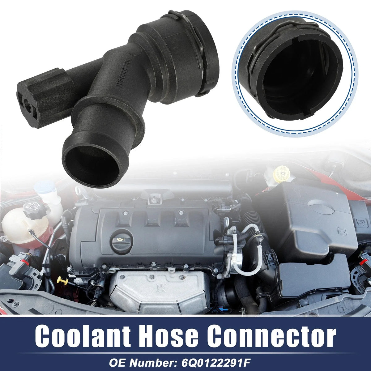 Radiator Coolant Hose Flange 6Q0122291F for Volkswagen Golf, Jetta 