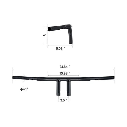 6" Rise T-Bars Handlebars for Harley Softail (Fits )