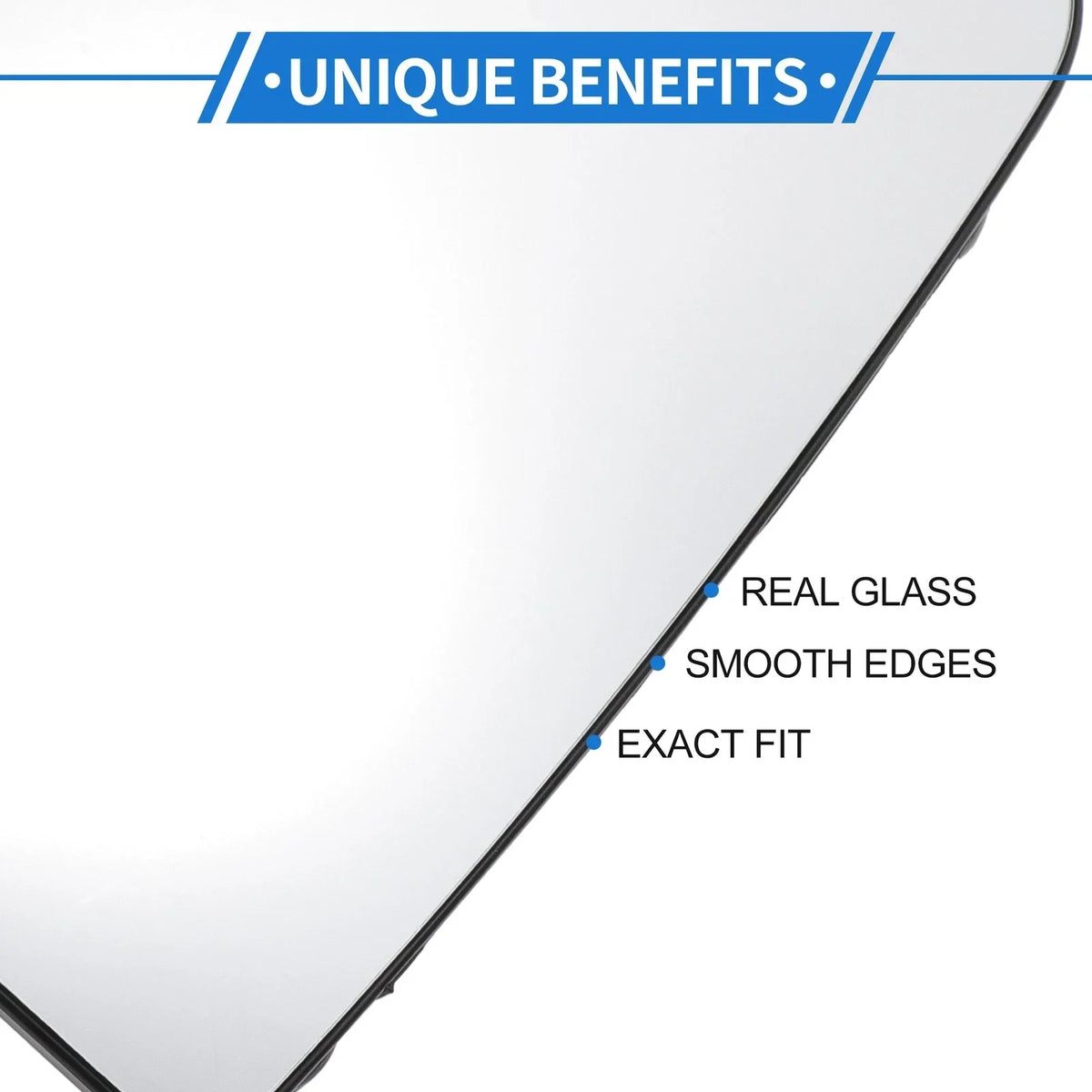 Upper Mirror Glass for Dodge Ram Left Driver Side - Heated