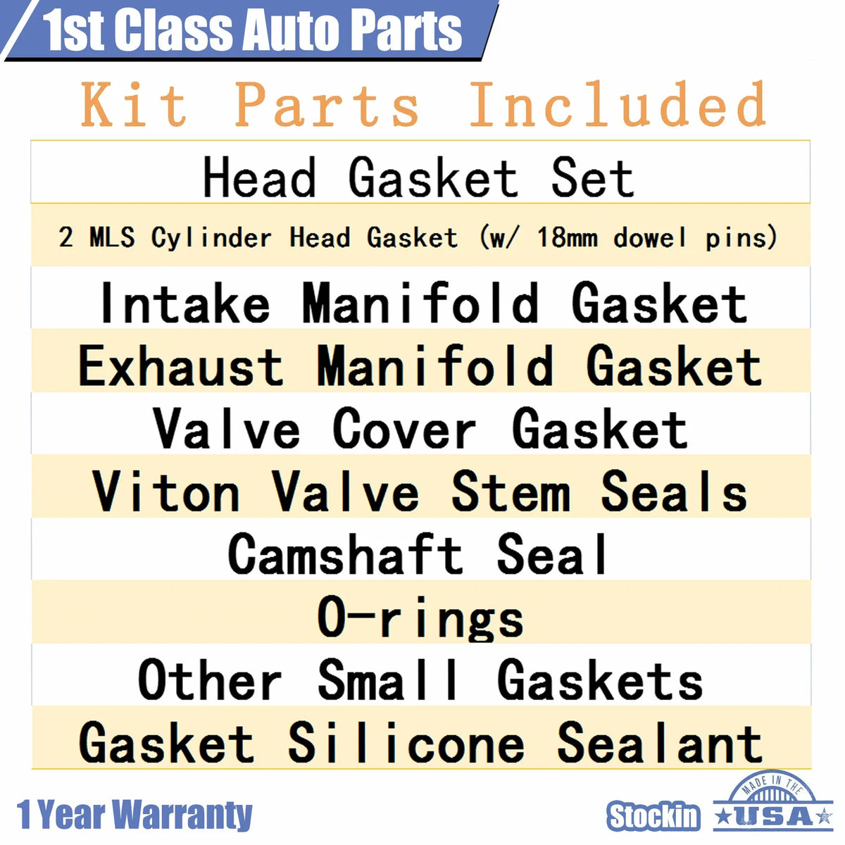 MLS Cylinder Head Gasket Set with 18mm Dowel Pins for Ford E-350 F-250 (2003–2007)