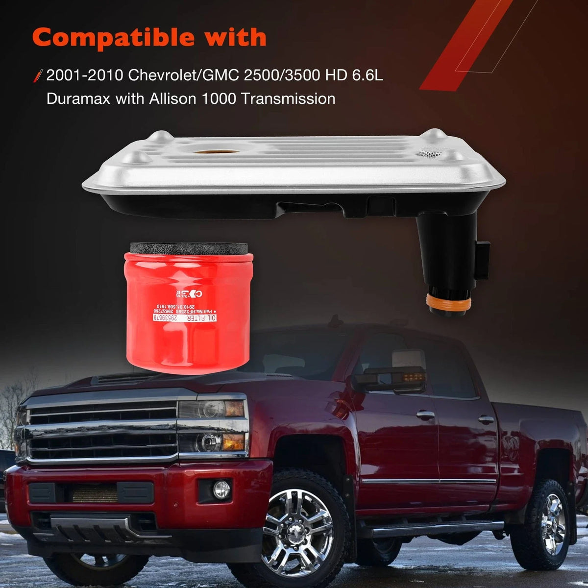 Transmission Oil Filter Set for GMC Sierra, Chevy Silverado 2500 HD