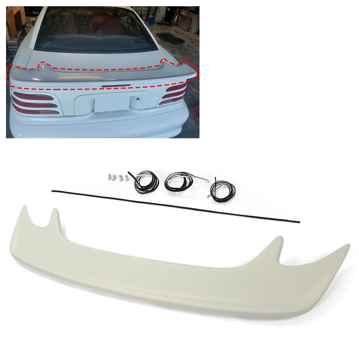 Rear Spoiler Wing (ABS Plastic Primed) for 1994–1998 Ford Mustang