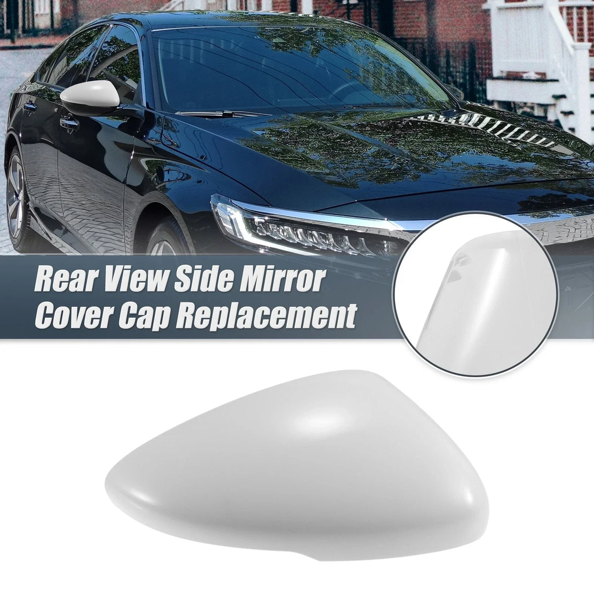 Right Side Mirror Cover Cap for Honda Accord (2018–2020) - White