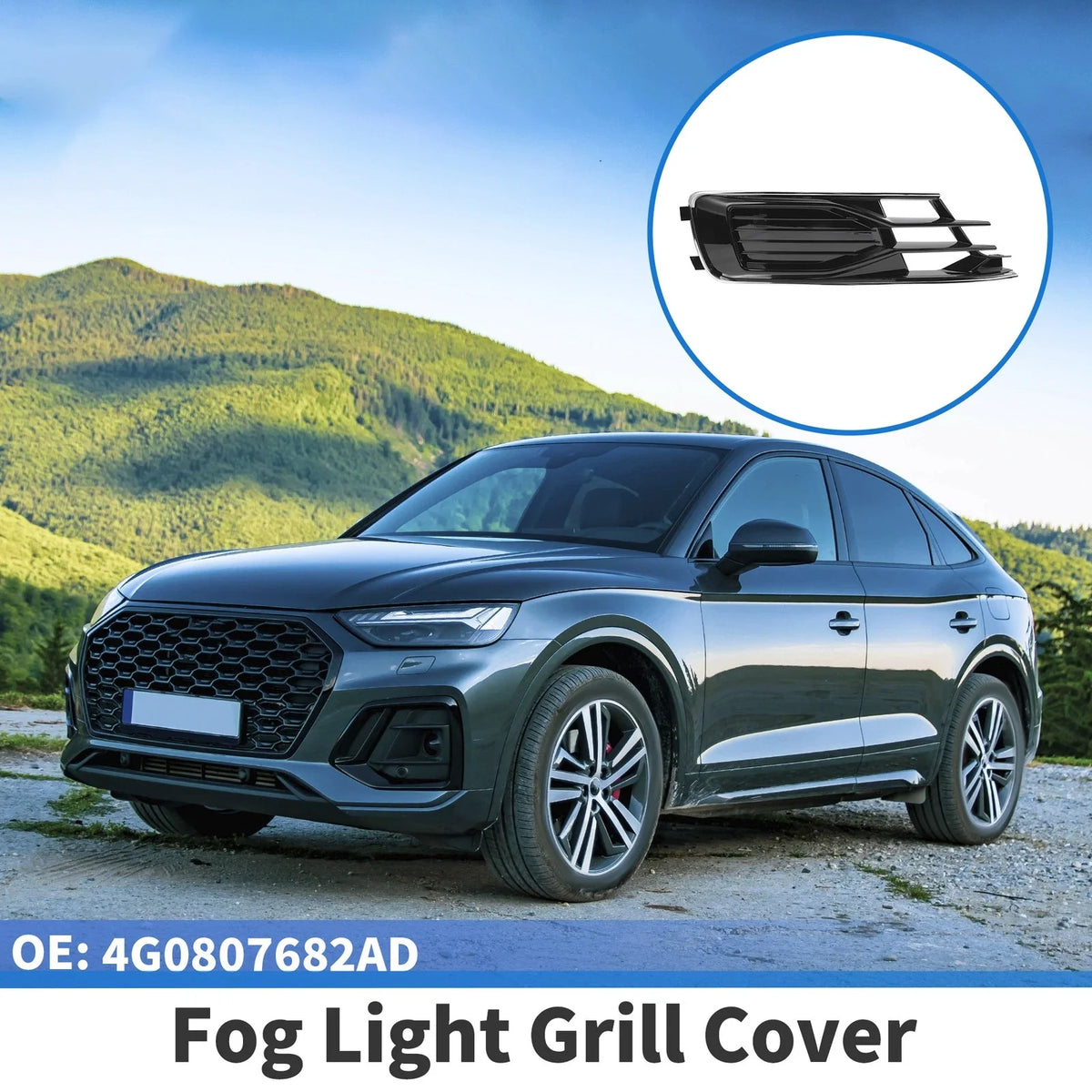1pc Fog Light Grill for Audi A6 C7 (2014–2018) No. 4G0807682AD
