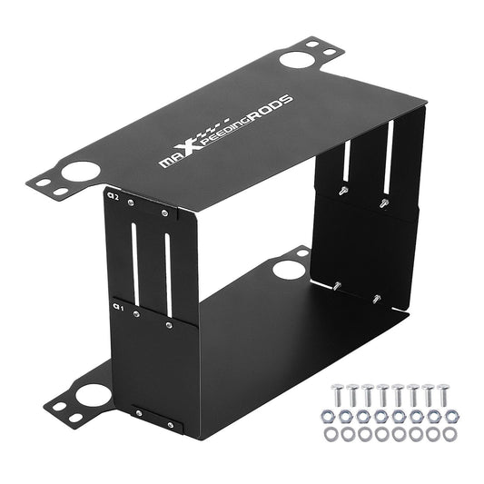 Oil Cooler Air Guide Plate Kit for Universal (16-30 Row) Black Aluminum