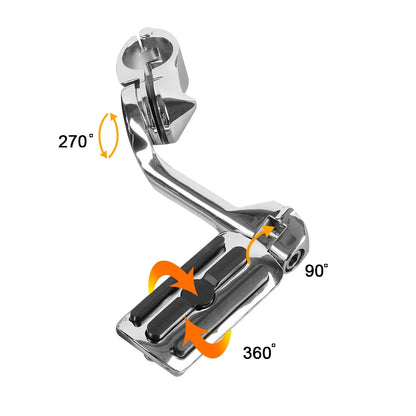 Highway Foot Pegs Mount Kit 1.25" Long Angled Adjustable for Harley