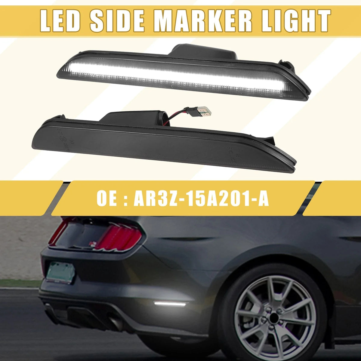 2X Rear LED Side Marker Light for Ford (2013–2014) FR3Z-15A201-A