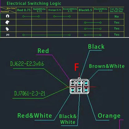 6-Wire Ignition Switch Lock for Suzuki 37100-33E20 37100-33E60 37100-46E21