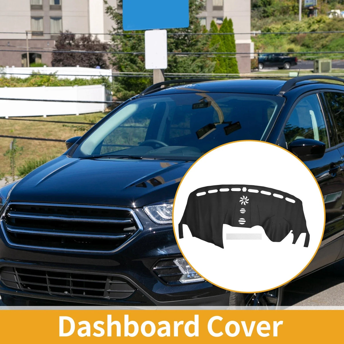 Dashboard Cover for Ford Escape (2013–2019) - Black Anti-Slip Mat