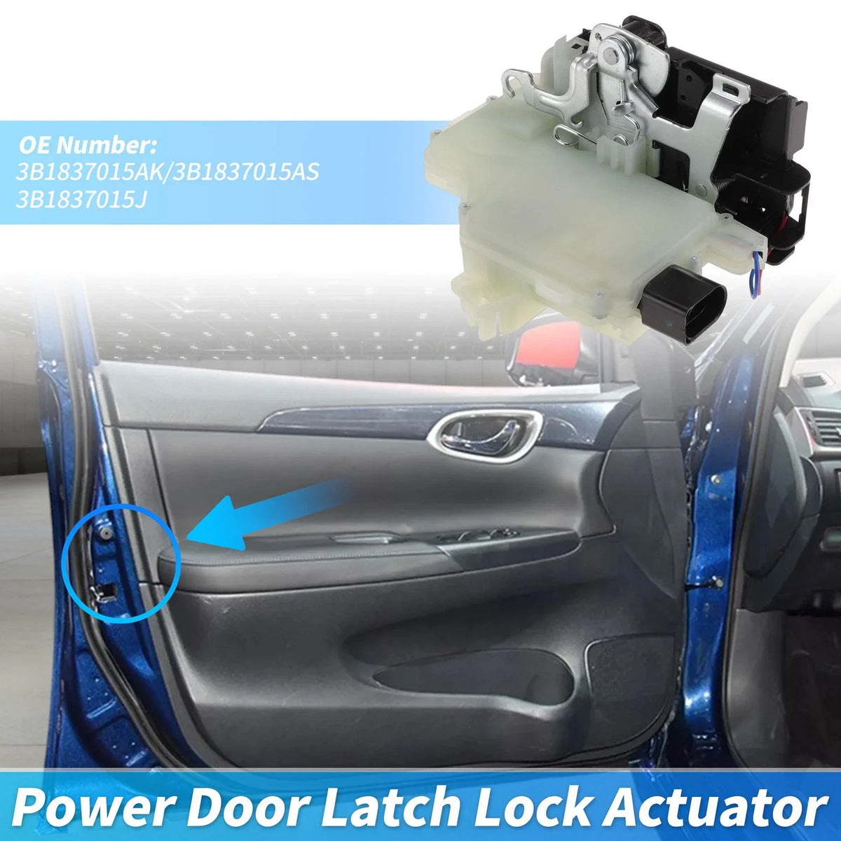 3B1837015AK Front Left Power Door Lock Actuator for Volkswagen Beetle (1999–2010)