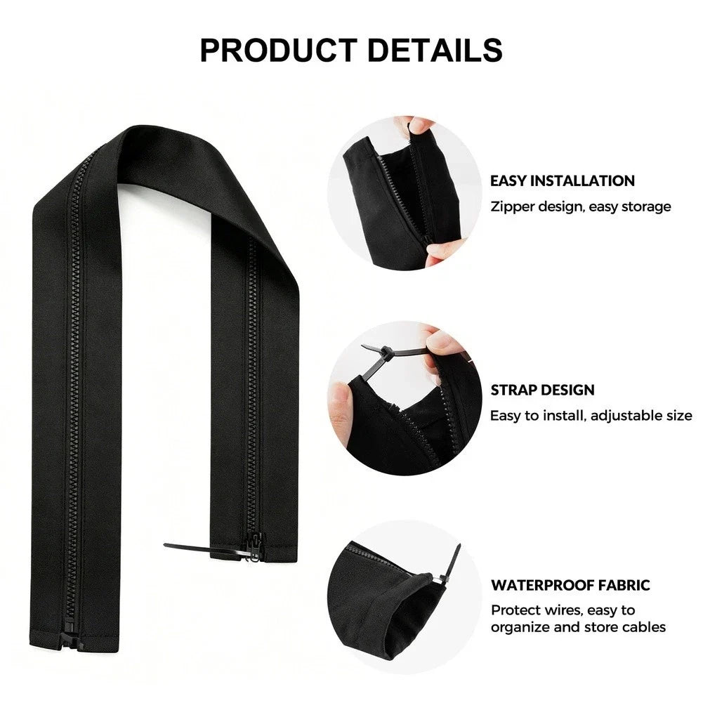 Zippered Wire Harness Protector Sleeve for Marine Trolling Motors (121 cm)