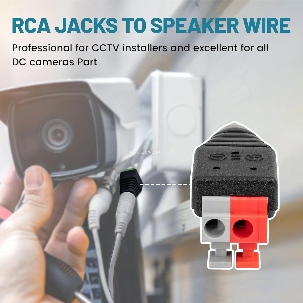 10X Converter Jack Plug RCA Male to Speaker Wire Cable