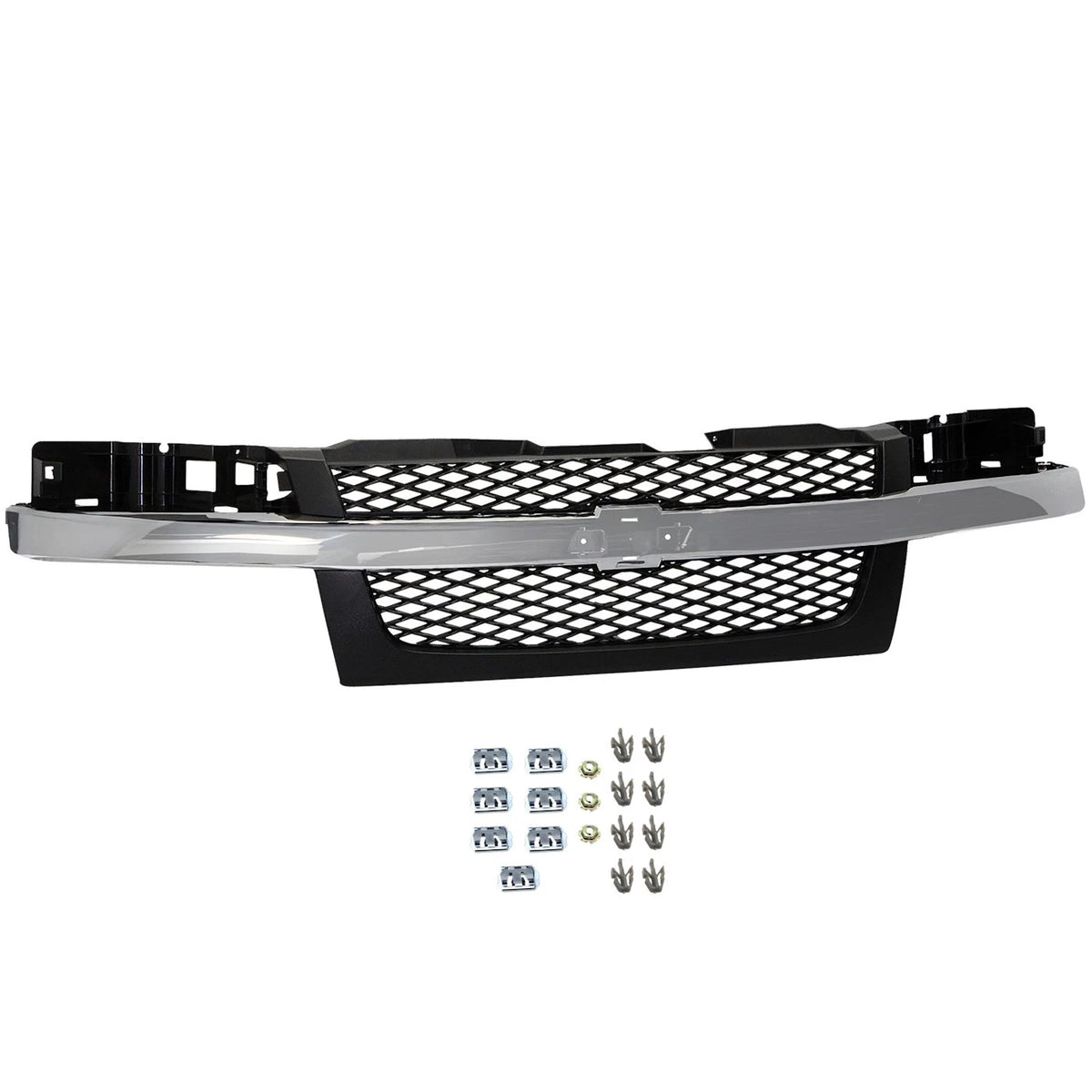 Grille Assembly 2 Piece for Chevrolet Colorado (2004–2012) Textured Dark Gray
