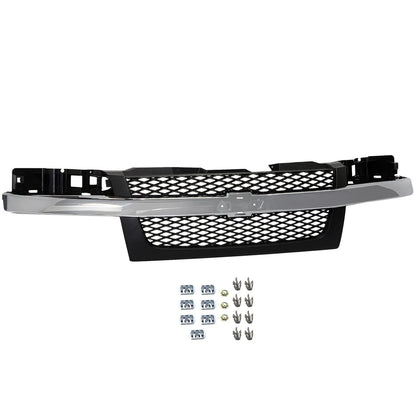 Grille Assembly 2 Piece for Chevrolet Colorado (2004–2012) Textured Dark Gray