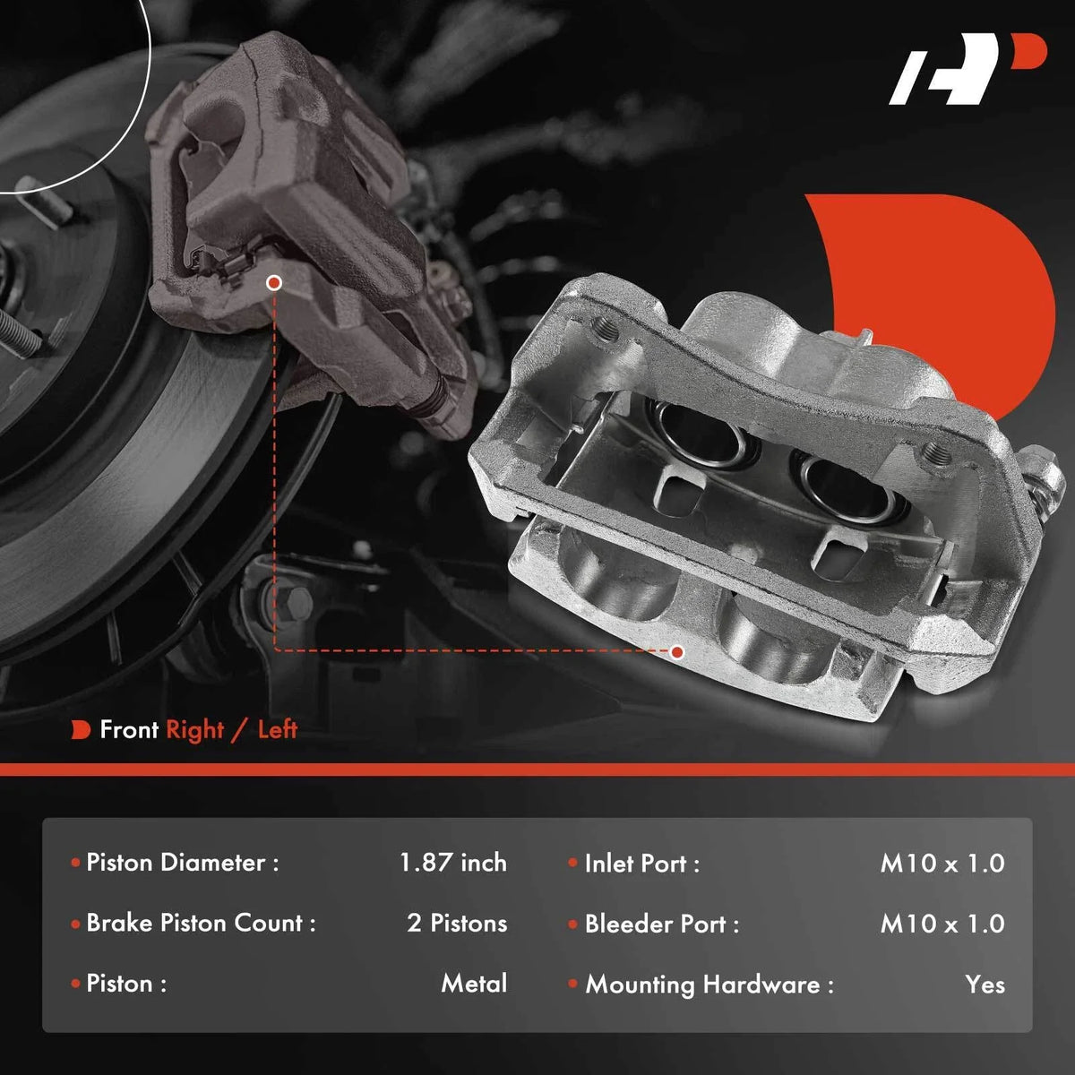Disc Brake Caliper with Bracket for Front Right Honda Pilot 2009-2015