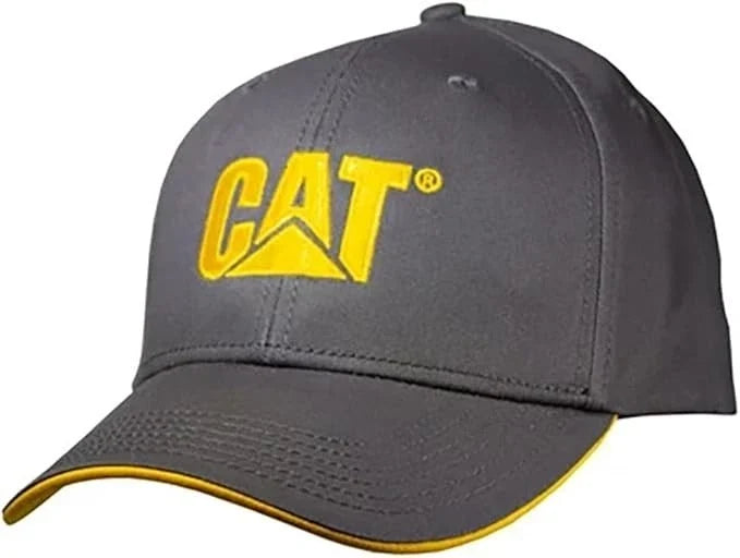 Caterpillar Low Profile Edge Snapback Hat/Cap - Charcoal Gray & Yellow