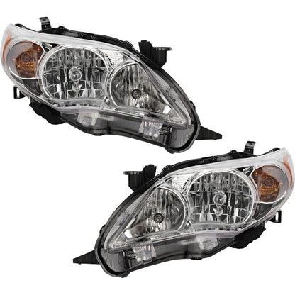Headlight Assembly Set of 2 for Toyota Corolla (2011–2013) Left Right Sedan