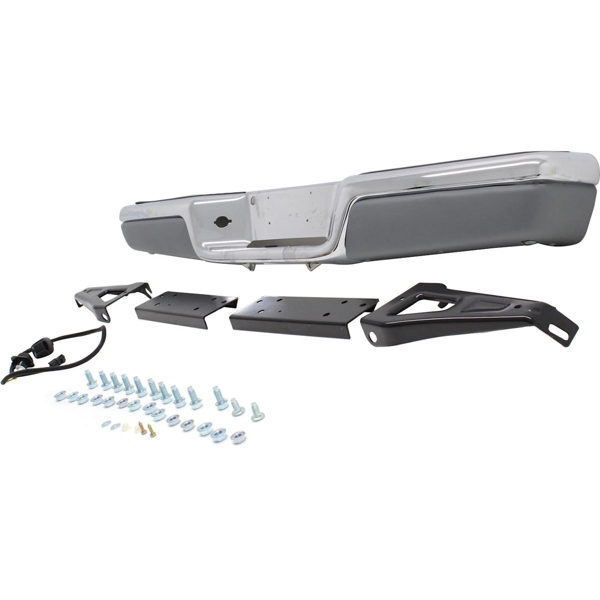 Step Bumper for Dodge Dakota (1997–2004) Rear Bright with Gray Pad