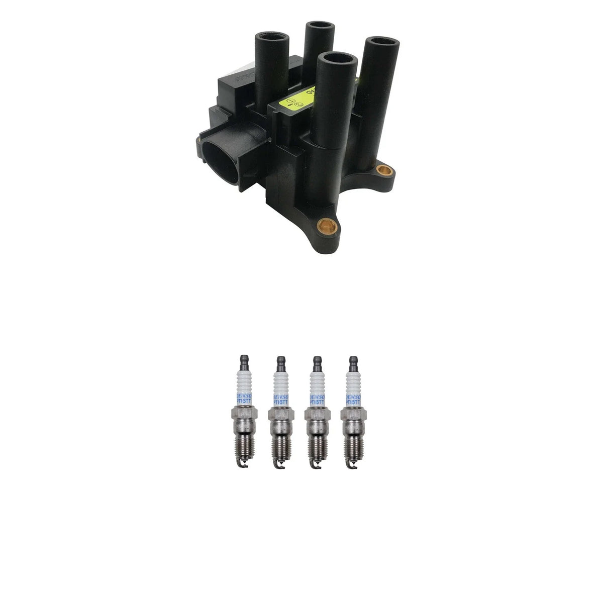 Ignition Coil & Denso Platinum Spark Plugs Kit for Ranger 2.3 L4 (2000–2011)