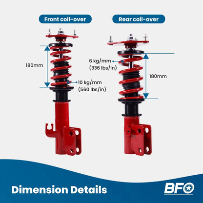BFO Shock Struts Coilovers for Subaru WRX GC8 (1993-2001)