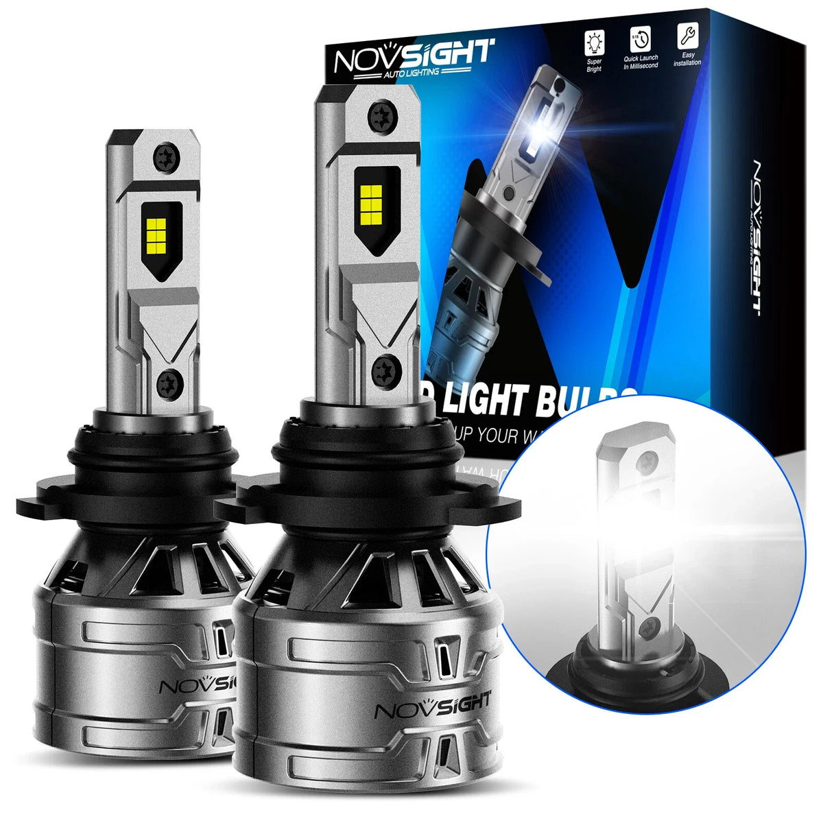 Set of 2 HB3 9005 LED Headlight Bulbs for Hilux N70 2005-2015