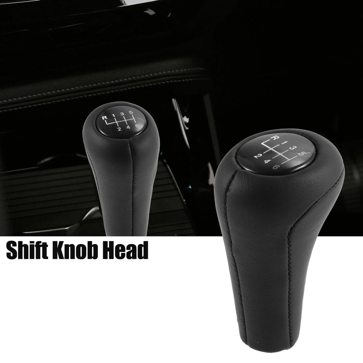 6 Speed Manual Gear Shift Knob for BMW  Faux Leather Black