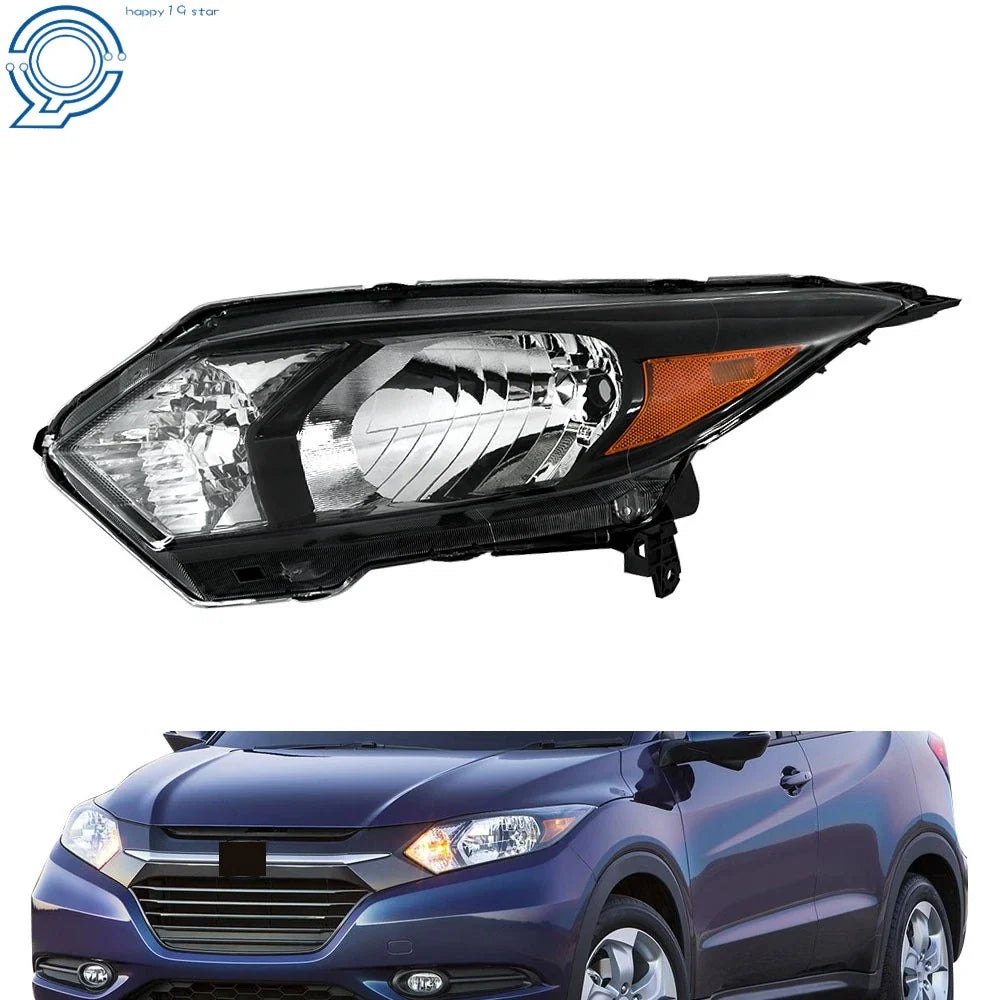 Halogen Black Headlight for Honda HR-V (2016–2018)