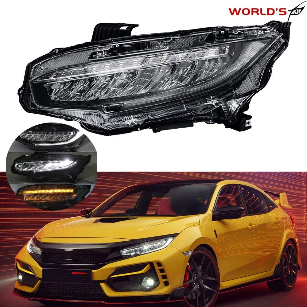 Full LED Left Driver Side Headlight for Honda Civic (2016–2021)