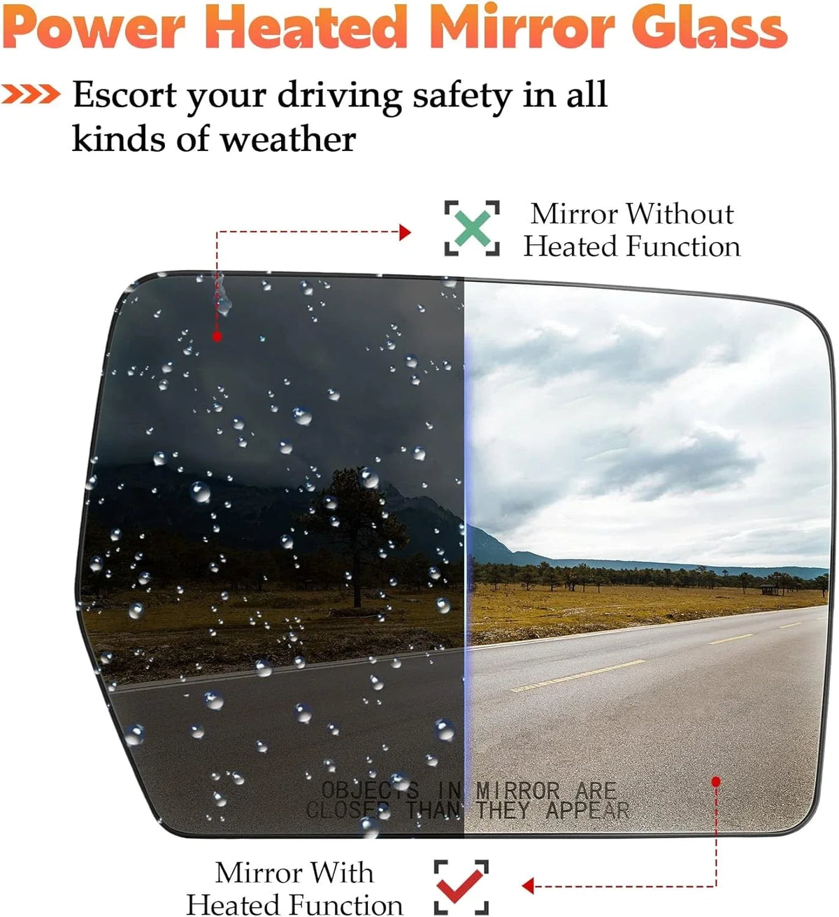 Right Heated Mirror Glass for 2004-2014 Ford F-150