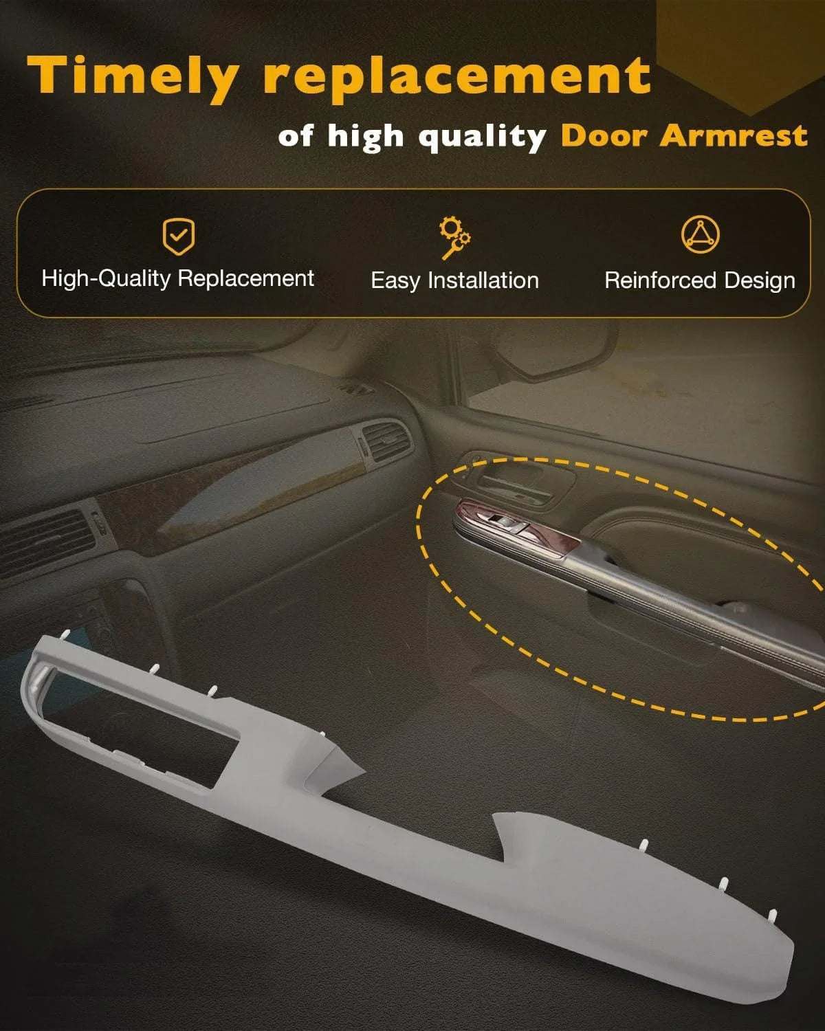 Passenger Armrest Repair Kit for Chevy Silverado GMC Sierra 1500 2500 (2010–2014)
