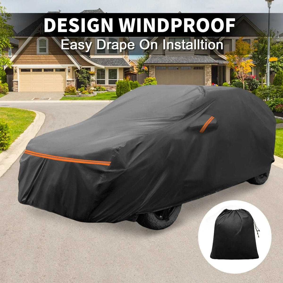 Waterproof Car Cover for Audi Q2 (2009–2024) with Zipper, PEVA Spunlace Cotton