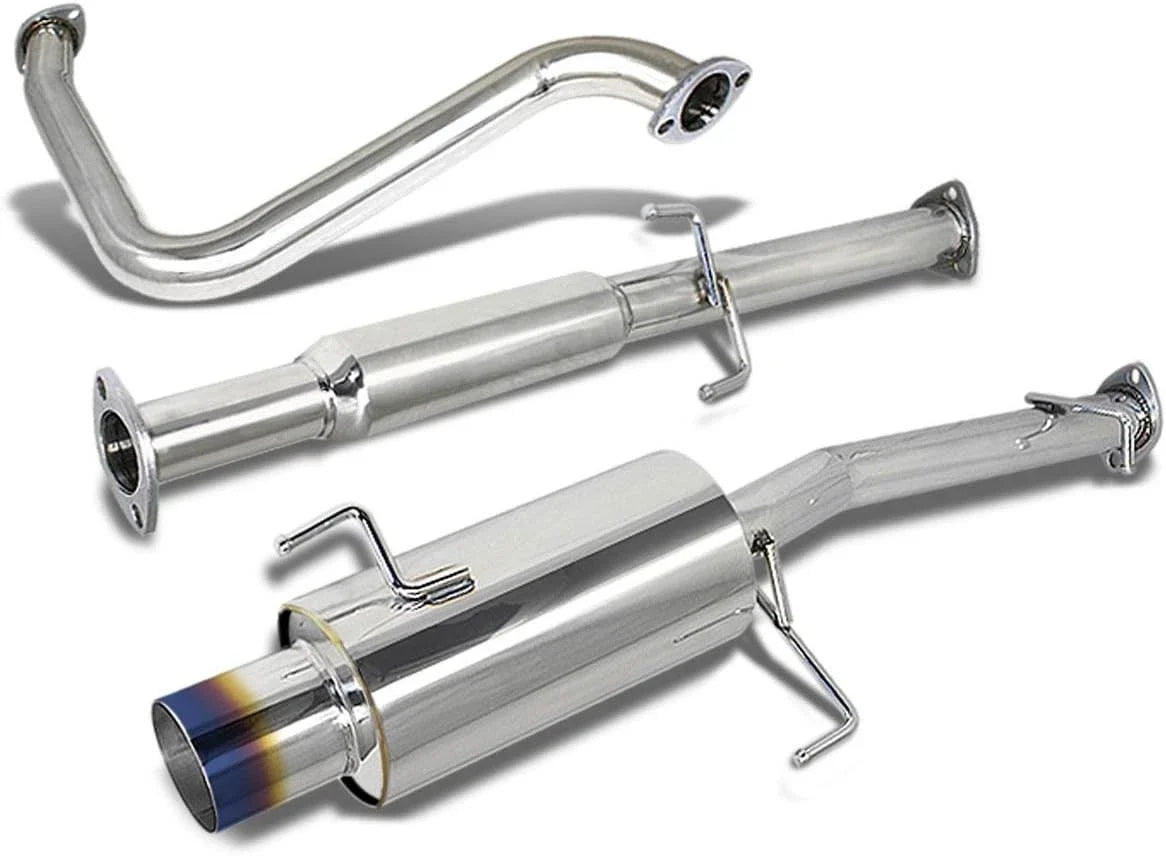 4" Catback Exhaust System with Burnt Muffler Tip for 1992-1996 Honda Prelude