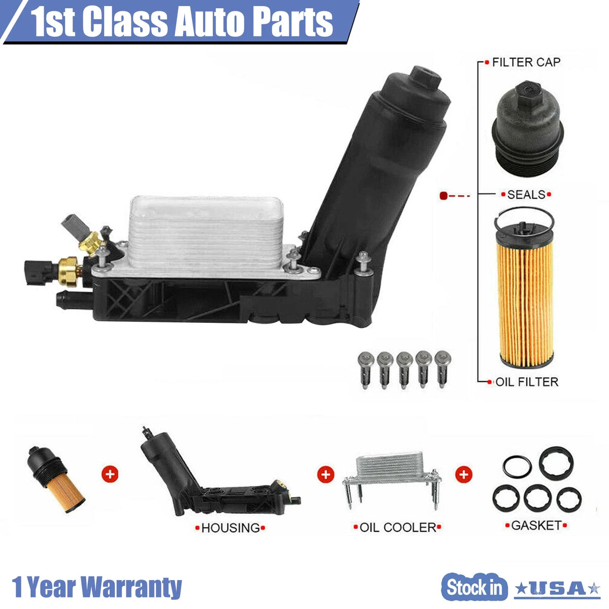 Oil Filter Housing Adapter Kit for Dodge Charger, Chrysler, Jeep Wrangler (2011–2013)