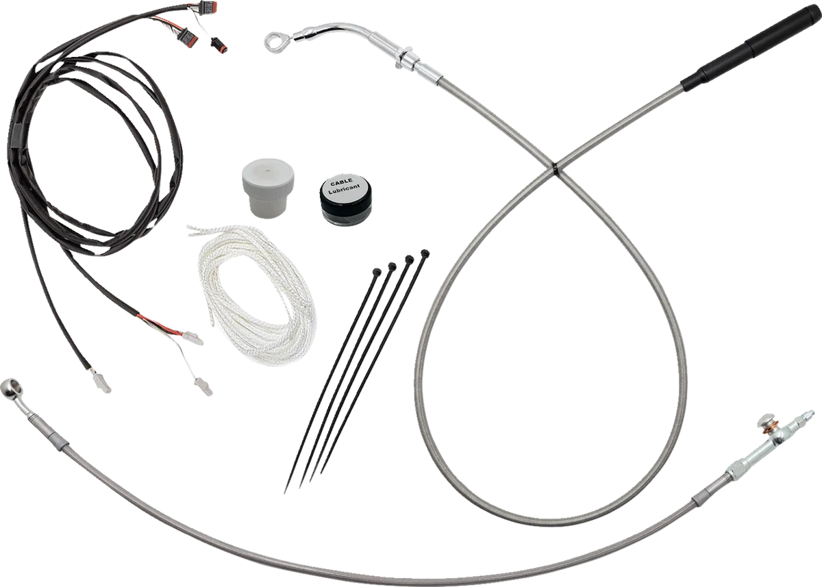 EZ Install Kit for Harley Davidson (12" Handlebars, Upper Clutch, Braided)